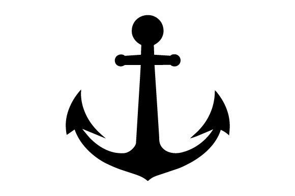Anchor Black Silhouette on White Background Graphics for Local Branding