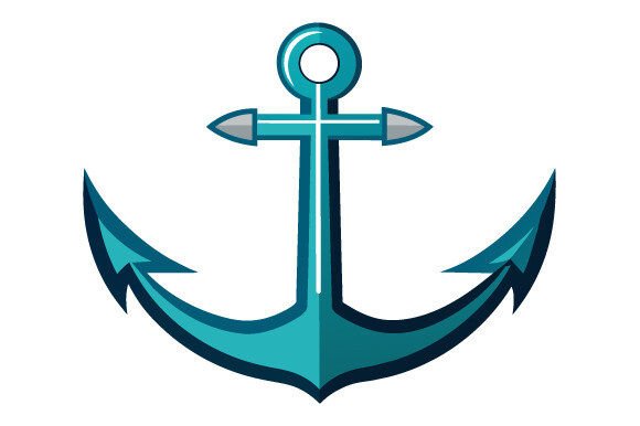 Anchor on White Background Graphics for Print Templates