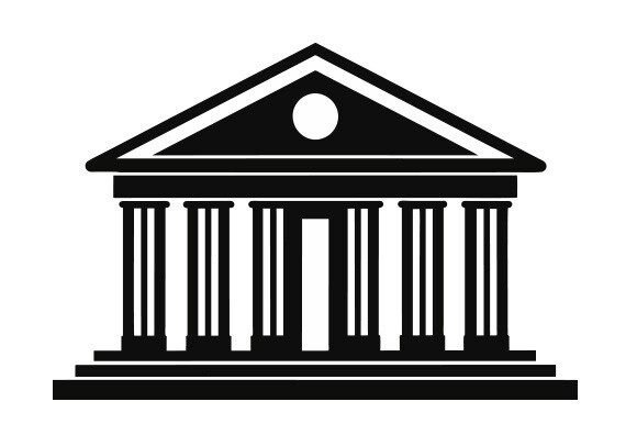 Bank Black Silhouette Vector