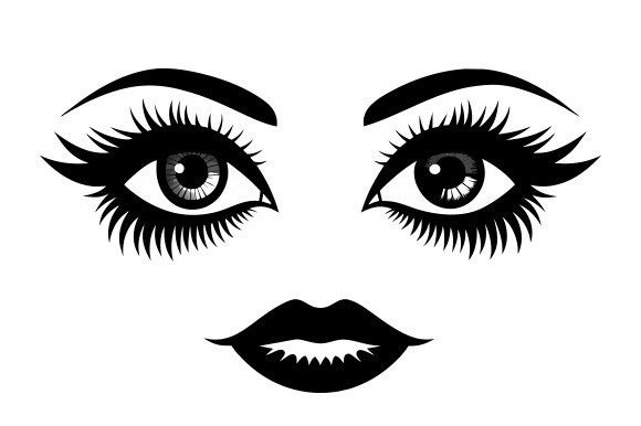 Black and White Permanent Makeup Graphics for Digital Sellers