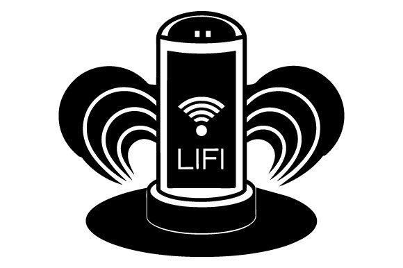Black Silhouette Li-Fi Technology Vector Graphics