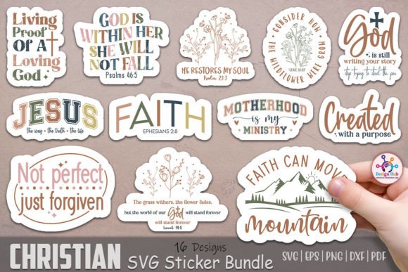 Christian SVG Sticker Bundle for Modern Web Design