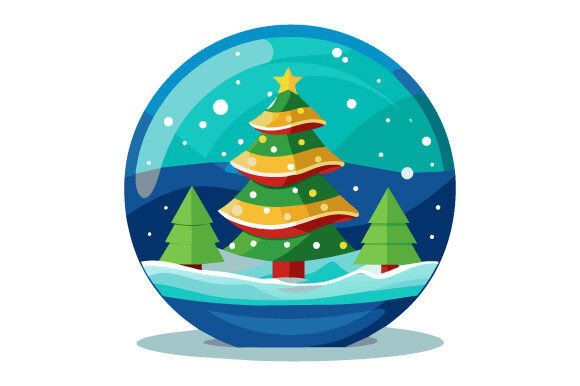 Christmas Globe Vector Design Graphics for Print Templates