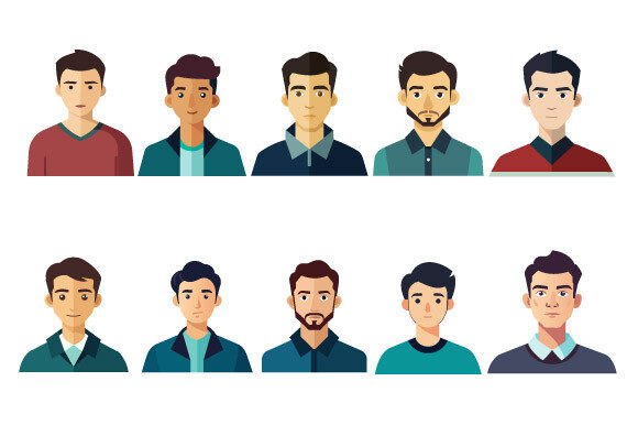 Collection of 10 Man Vector Designs Graphics