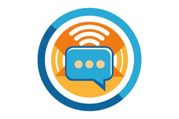 Communication Icon on White Background Graphics