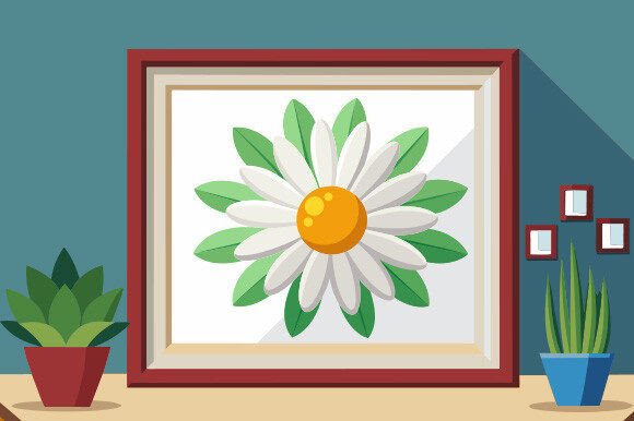 Daisy Flower Vector Design Graphics for Print Templates