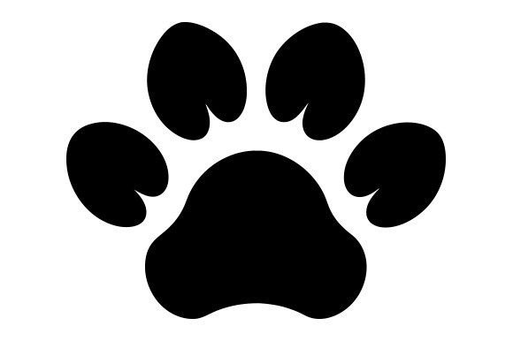 Dog Paw Black Silhouette Graphics for Print Templates