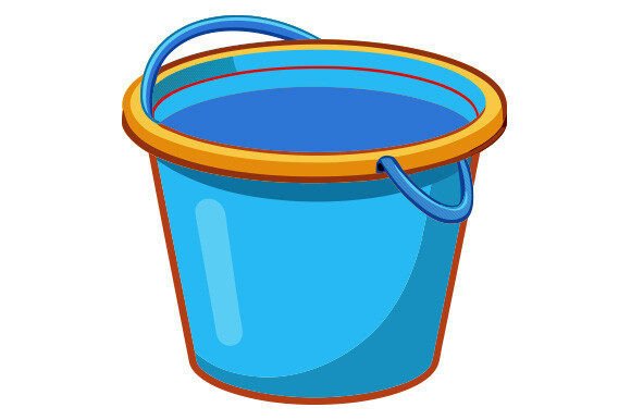 Empty Plastic Bucket with Handle Graphics