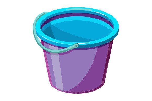 Empty Plastic Bucket with One Handle Graphics Freebies