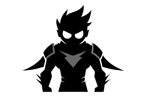 Gaming Hero Black Silhouette Graphics Freebies
