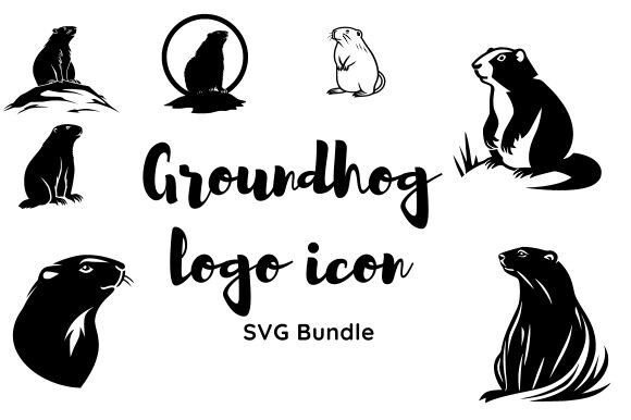 Groundhog Logo Icon SVG Bundle: A Whimsical Graphic Asset for Print and Digital