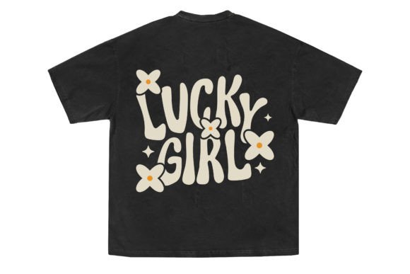 Lucky Girl Vector Graphic for Print Templates