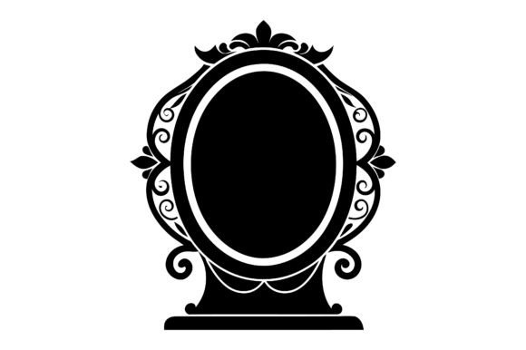Mirror Line Art Black Silhouette Vector Graphics Freebies