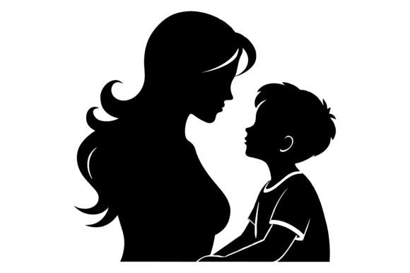 Mother s Day Vector Black Silhouette