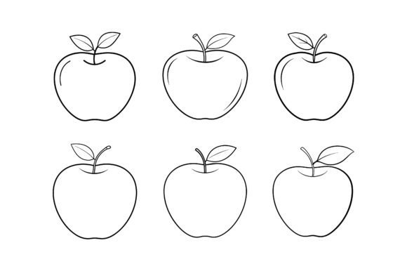 Out Line Apple Silhouette Graphics