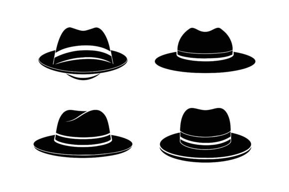 The Whole Hat Black Silhouette Bundle Graphics
