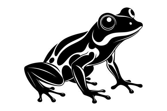 Tree Frog Black Silhouette Vector Graphics for Print Templates