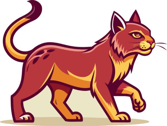 Walking Cat Design Artwork Graphics for Print Templates
