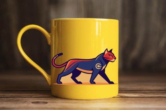 Walking Cat Design Vector Graphics for Print Templates